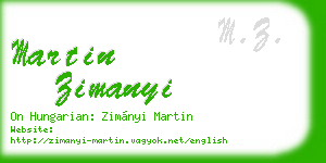 martin zimanyi business card