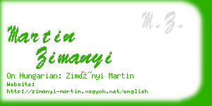 martin zimanyi business card